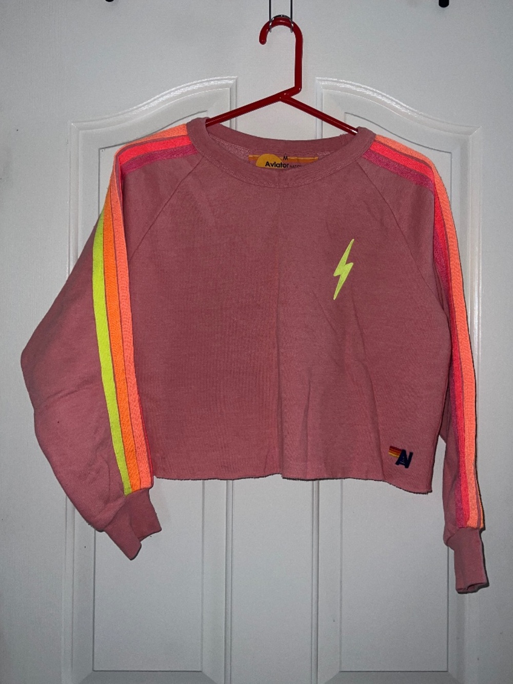 Aviator Nation -Medium- NEON stripe bolt crop